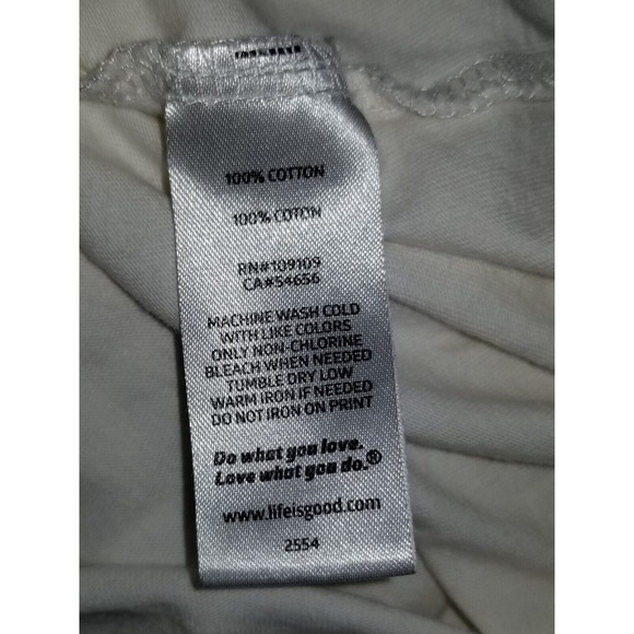 Life is Good XL cream with dog design on‎ front t-shirt short sleeve shirt - Picture 6 of 7